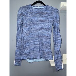 Lululemon Runderful Blue Heathered Long Sleeve Shirt | Size 4 | Activewear